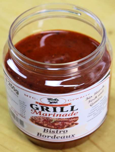 Marinade Bistro Bordeaux kaufen ✓ Würzige Grillmarinade mit Paprika, Kräutern und feiner Pfeffernote. Ideal für Fleisch, Geflügel und Gemüse.; MTG-Gewürze; Poltermühlenteich; Grüna